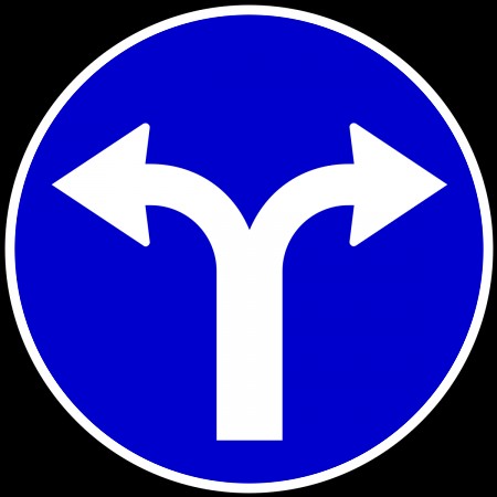 Знак дорожный Движение направо или налево