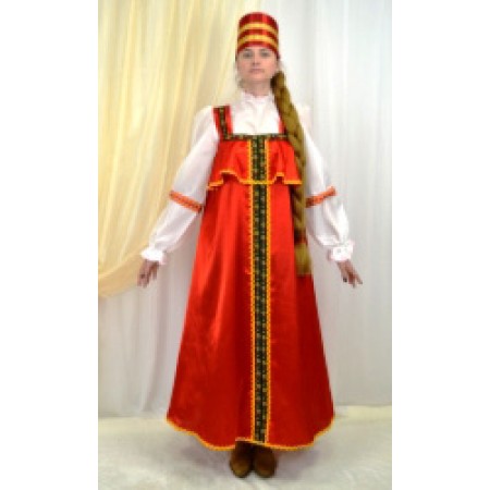 Рус.народный женский(сарафан,блузка,кокошник) красный