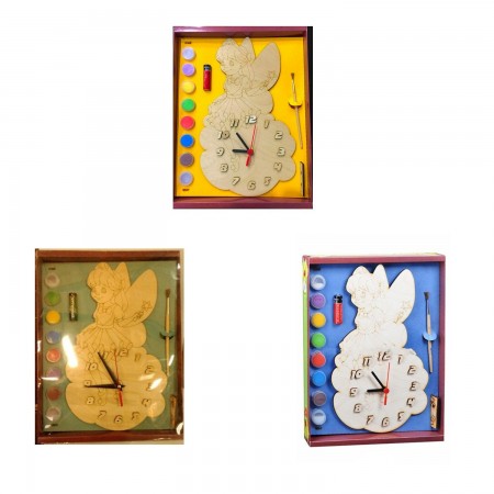 Часы с циферблатом под роспись "Фея" с красками 