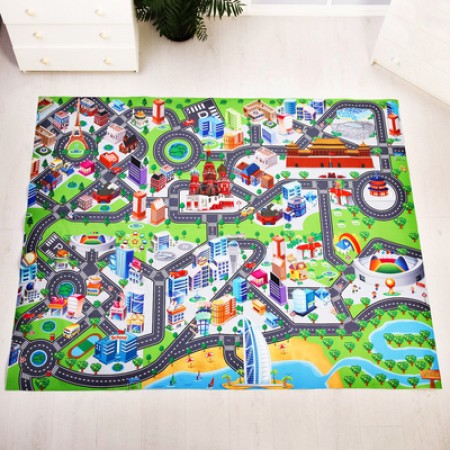 Игровой коврик для детей «Путешествие по миру», размер 200х160х0,1 см