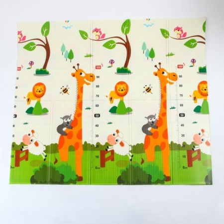 Игровой коврик для детей складной «Паровозик. Жирафик», двусторонний, размер 200х180x0,9 см