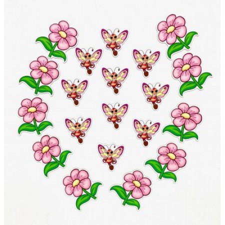 Набор магнитных карточек для устного счёта: "Бабочки и цветы"