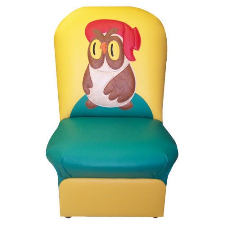 «Сказка» - детское кресло Сова желто-зеленый.