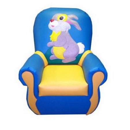
"Сказка люкс" детское кресло Заяц сине - желтый.
