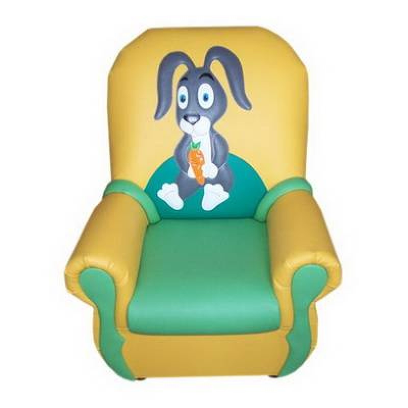 
"Сказка люкс" детское кресло Зайка желто-салатовый. 