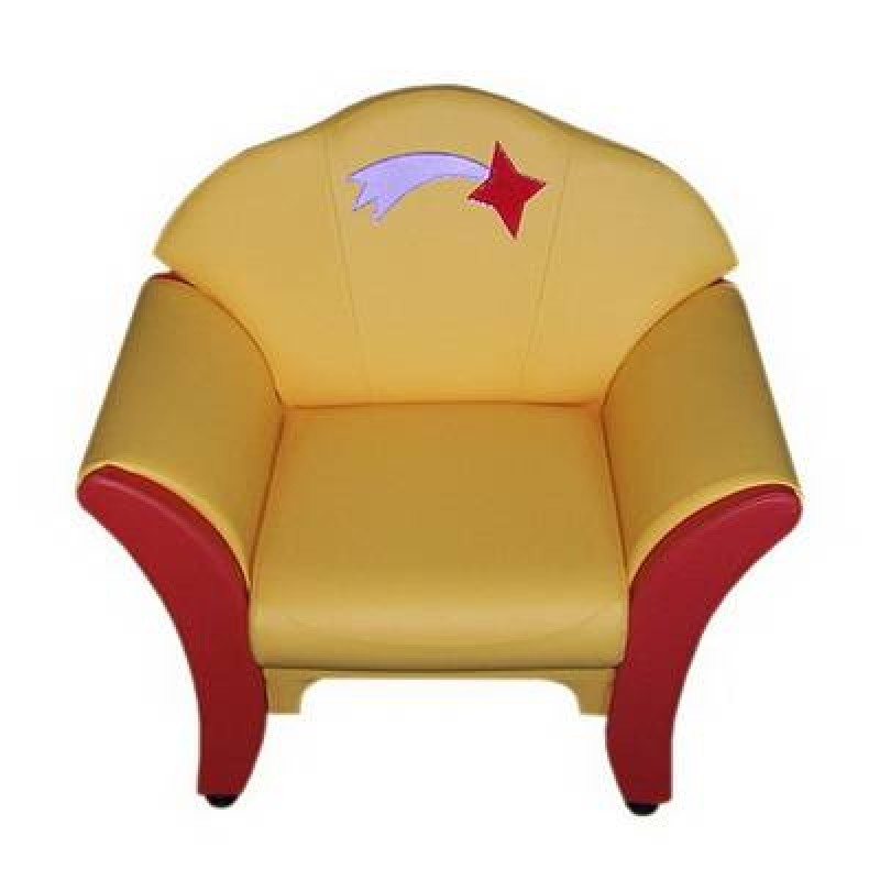 Ракушка с аппликацией" детское кресло Звезды красно-желтый
