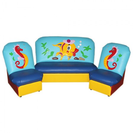 «Сказка» комплект детской мягкой мебели Рыба голубо-синий 