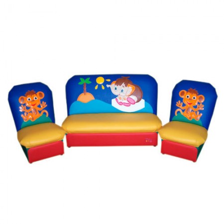 
«Сказка» комплект детской мягкой мебели Мамонтенок сине-желтый   