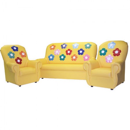 "Сказка люкс" комплект детской мягкой мебели Цветы жёлтый  