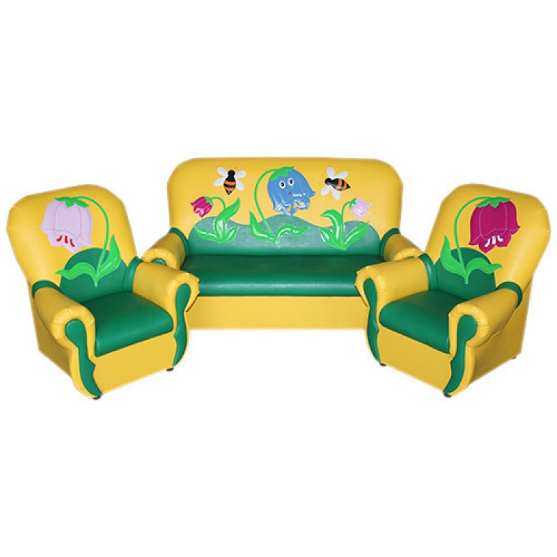 

"Сказка-люкс" комплект детской мягкой мебели " Колокольчики желто-зеленый а.