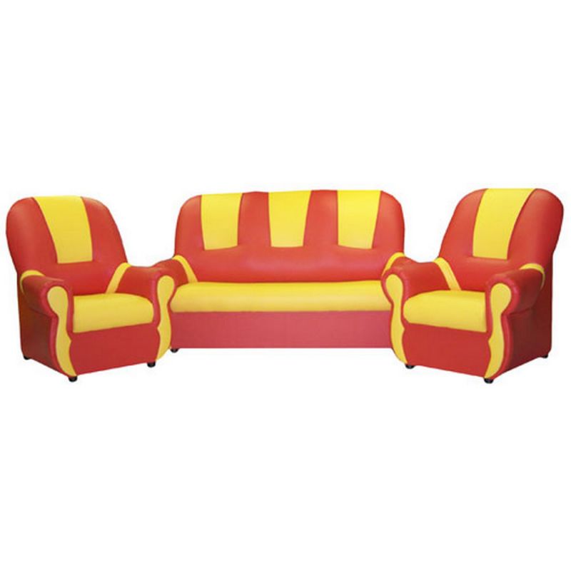 
"Бусинка" комплект детской мягкой мебели красно-желтый