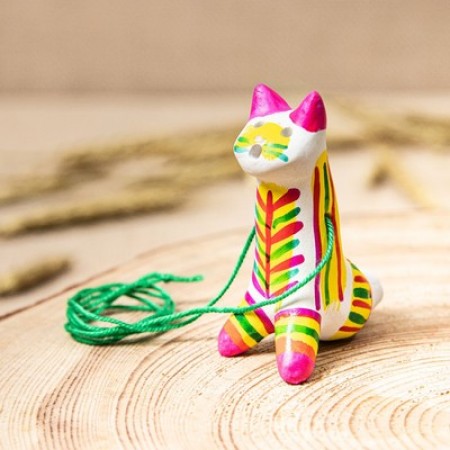 
Филимоновская игрушка - свисток «Котик»