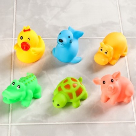 Набор игрушек для игры в ванне «Любимые животные», 6 шт
