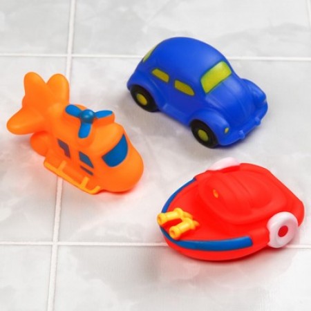 Набор игрушек для игры в ванне «Транспорт», с пищалкой, 3 шт,